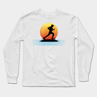 Sunset man running Long Sleeve T-Shirt